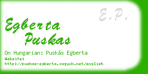 egberta puskas business card
